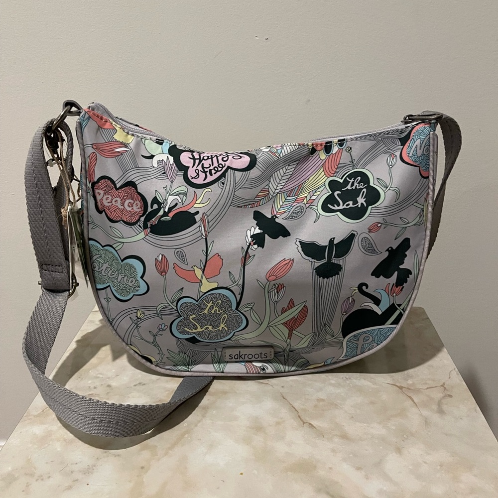NWT SAK ROOTS RYDER PRINTED NYlON CROSSBODY BAG